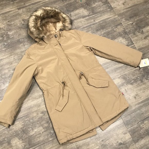 NWT Levi's Women Faux Fur Lined Hooded Parka Jacket Size Medium $225 LW7RP625 - Picture 3 of 12